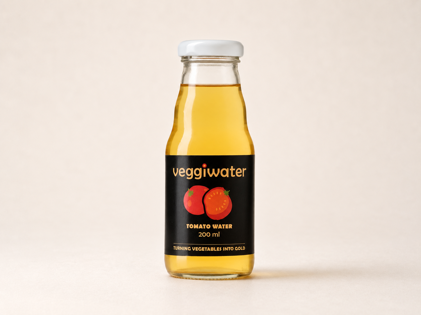 Veggiwater tomato water beverage concept by Belorganic